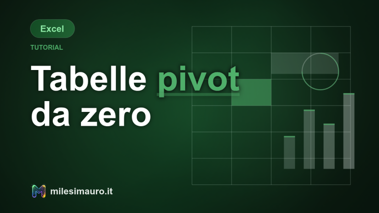 Tabelle pivot in Excel: da zero al primo report